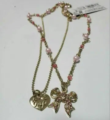 메조 피아노 목걸이 골드 핑크