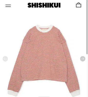 시시쿠이 BLT 상의 보더 티셔츠 레드