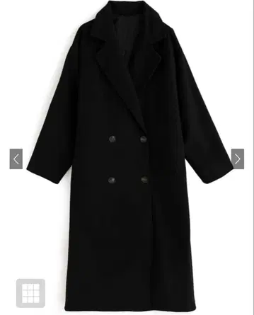 더블 버튼 체스터 코트 블랙 F 사이즈