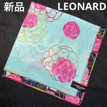 새상품 LEONARD 손수건 스카프 No.129 대형 꽃무늬