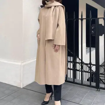 [ 미사용 새상품 ] M-PREMIER 스톨 포함 롱 리버 코트