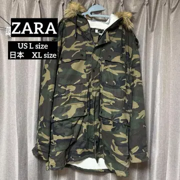 ZARA 카모 패턴 밀리터리 자켓 플리스 안감 부착
