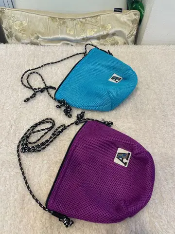 메쉬 숄더백 2개 세트 파랑 보라색