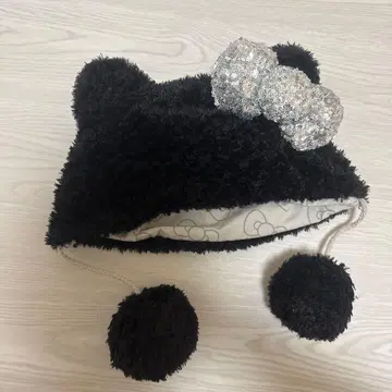 키티 블랙 팬캡 USJ 스팽글 리본 포함