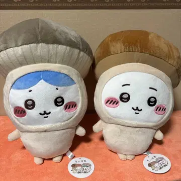 치이카와 (먼작귀) 계절이잖아 버섯 BIG 봉제 인형 하치와레 2개 세트