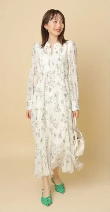 Rirandture 티어드 플리츠 원피스