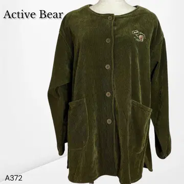 [ 액티브베어 ] 코듀로이풍 롱 가디건 루즈핏 내추럴