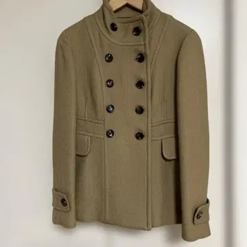 맥피 베이지 더블 브레스트 울 코트