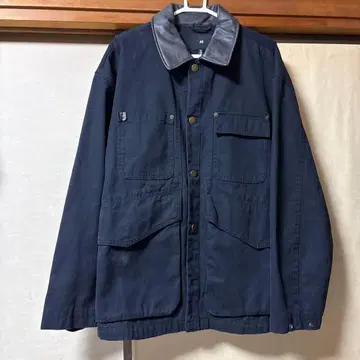 네이비 플리스 옷깃 자켓 M