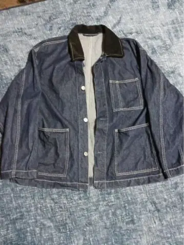 인디고 데님 자켓 코듀로이 옷깃