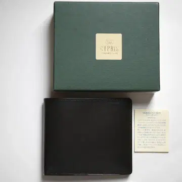 키프리스 이단 접이식 지갑 동전 지갑 있음 박스 카프 브라운