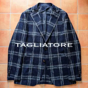 TAGLIATORE 네이비 자켓 기모 체크 무늬 몬테카를로 44