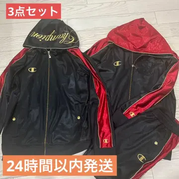 Champion 후드 부착 저지 블랙/레드 3개 세트