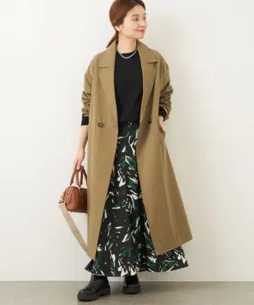 JOURNAL STANDARD 코튼 트윌 롱 코트 카키