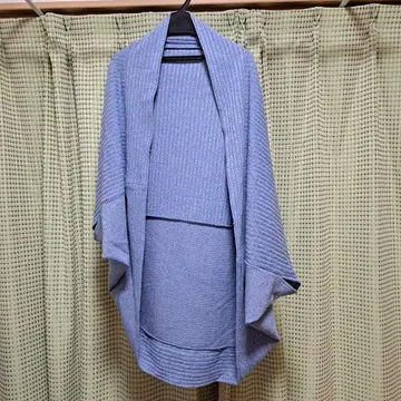 리브 스트라이프 가디건 파란색 긴팔