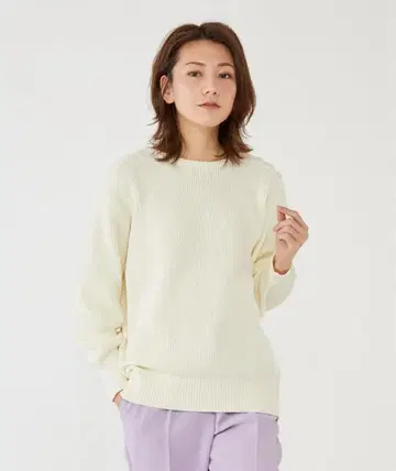 PLST 플라스테 코튼 보트넥 니트 니트 상의