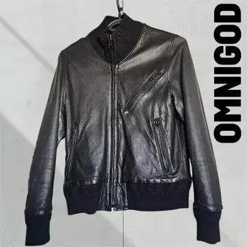 OMNIGOD 가죽 자켓 라이더 블루종 멋짐 사이즈 2 예쁨