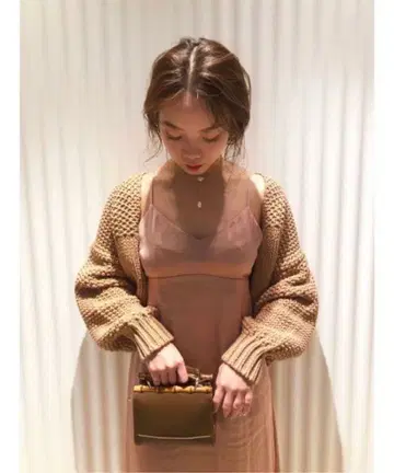 SNIDEL 로우 게이지 코튼 가디건