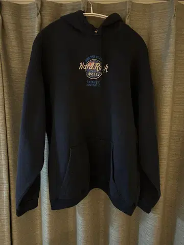 Hard Rock 후드 부착 후드티 네이비