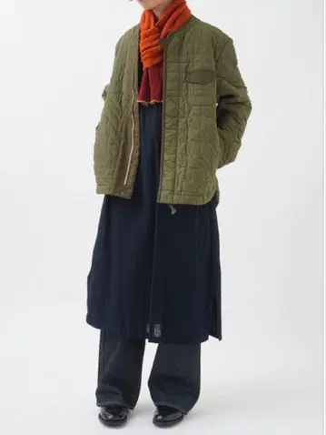 팔라스 팰리스 나일론 하운드투스 체크 퀼트 보틀 옷깃 블루종 카키