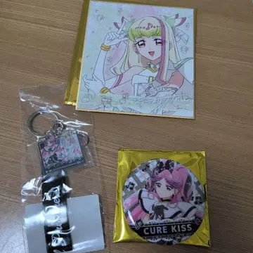 너와 아이돌 프리큐어전 은색 테이프풍 아크릴 키링 색지 캔 배지