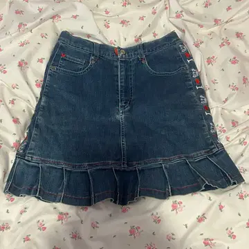 엔젤블루 데님 미니 스커트