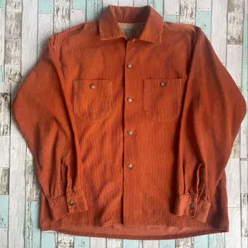50s corduroy shirt 살몬 핑크 오렌지 웨스턴