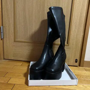 GRL 롱 부츠 통굽 블랙