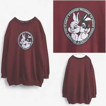 [ Candy Stripper ] 캔디스트리퍼 토끼 빅 맨투맨