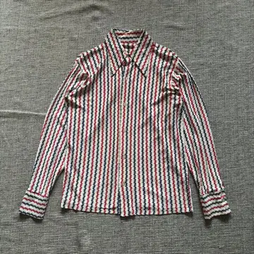 70년대 셔츠 긴팔 지그재그 스트라이프