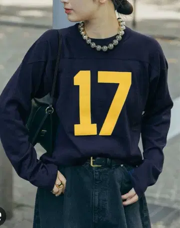 INSCRIRE 네이비 긴팔 T셔츠 L Football Tee