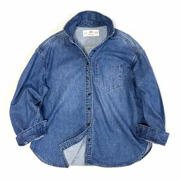 퓨어세신 데님 셔츠 긴팔 셔츠 인디고 최근 모델 프리