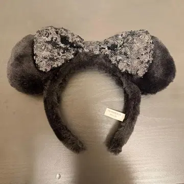 블랙 퍼 리본 머리띠