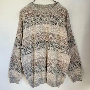 이탈리아제 디자인 니트 스웨터 유럽 구제 의류 아크릴 니트 얇은 소재