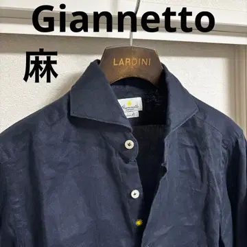 [ 새상품급 ] Giannetto (잔네토) 호리존탈 칼라 린넨 셔츠