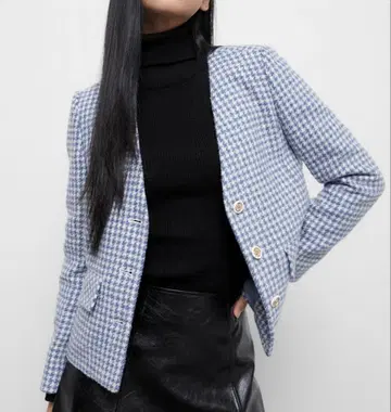 MIXXO 자켓 깅엄 체크 한국 브랜드