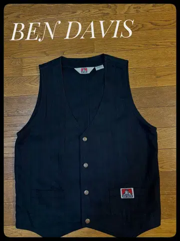 BEN DAVIS 벤데이비스 스트라이프 워크 베스트 L 사이즈 블랙