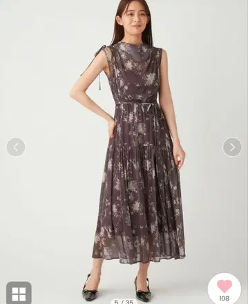 꽃무늬 슬리브리스 맥시 원피스 M 사이즈