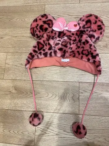 [레어] 디즈니 팬캡 레오파드 핑크