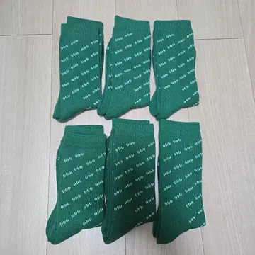 그린 컬러 패턴 삭스 6족 세트