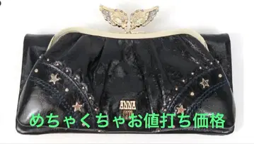 ANNA SUI 블랙 가죽 장지갑