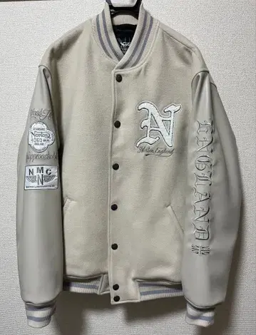 Norton 베이지 바시티 자켓 XX-Large