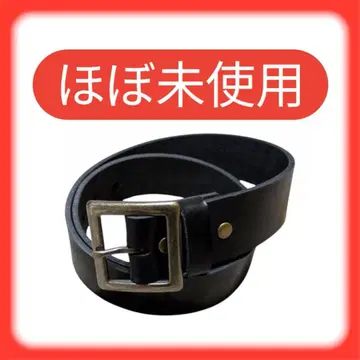 [새상품급] 도치기 가죽 벨트 블랙 앤틱 골드 도금 버클 40mm 통가죽