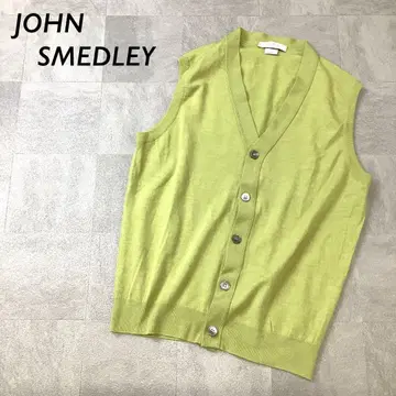 JOHN SMEDLEY 영국제 울 니트 베스트 피스타치오 컬러