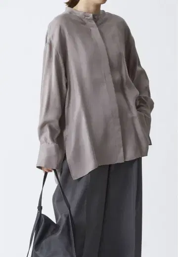 1er Arrondissement 큐프라 피브릴 셔츠 GrayBeige