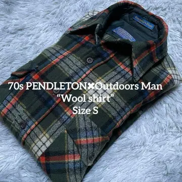 70s PENDLETON/Outdoors Man 울 셔츠 S-M 상당