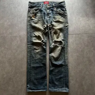 아카이브 그런지 페이드 데미지 데님 팬츠