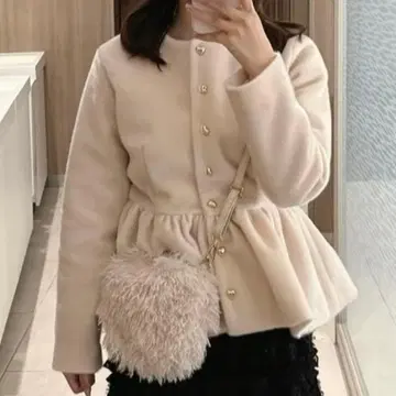 muguet heart button peplum tops