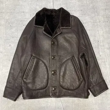 새상품급 LA GIOCONDA 이탈리아제 무스탕 가죽 코트 라 조콘다