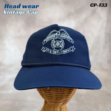 USA 구제 의류 오클라호마주 소방서 캡 트래커 캡 네이비